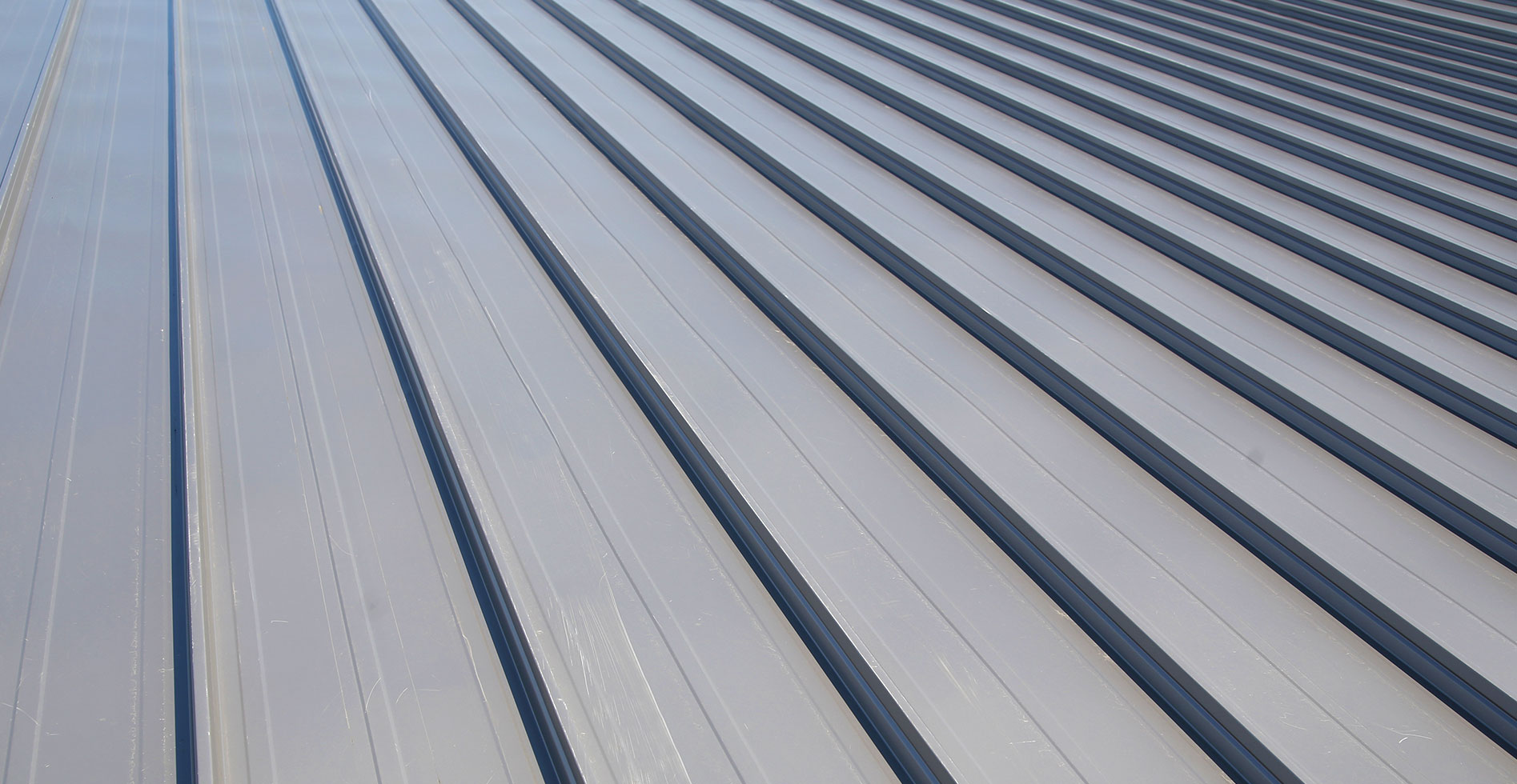 Metal roofing zoomed in - manufacturing facility