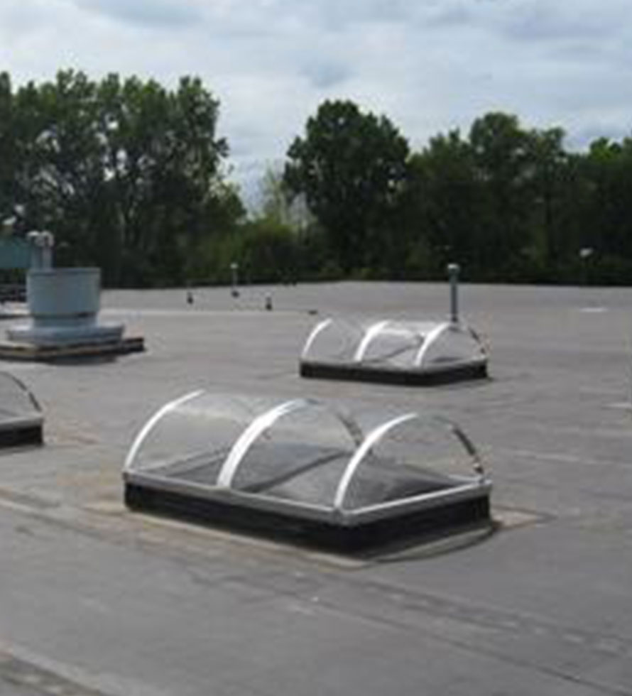 Skylight on a commercial roof