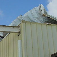 metal roof damaged