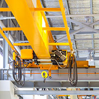 lift attached to the ceiling of an industrial facility