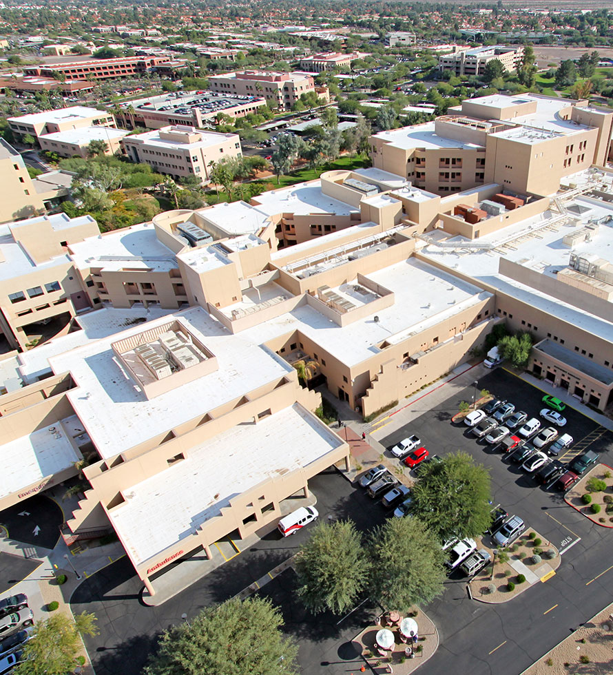 a hospital in scottsdale, drone footage
