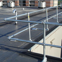 guardrails on a commercial roof as a safety measure