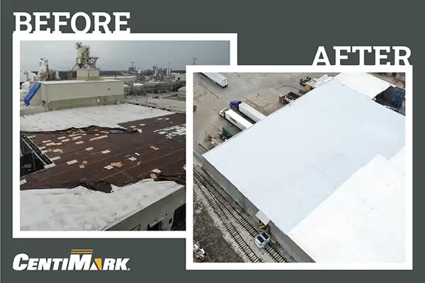 industrial roof before and after