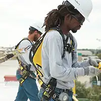 a person walking on roof